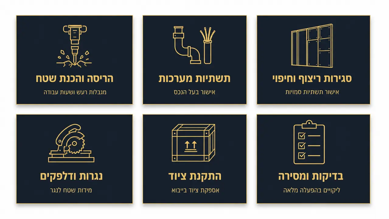 תיאום מערכות מעל תקרה אקוסטית בבית קפה