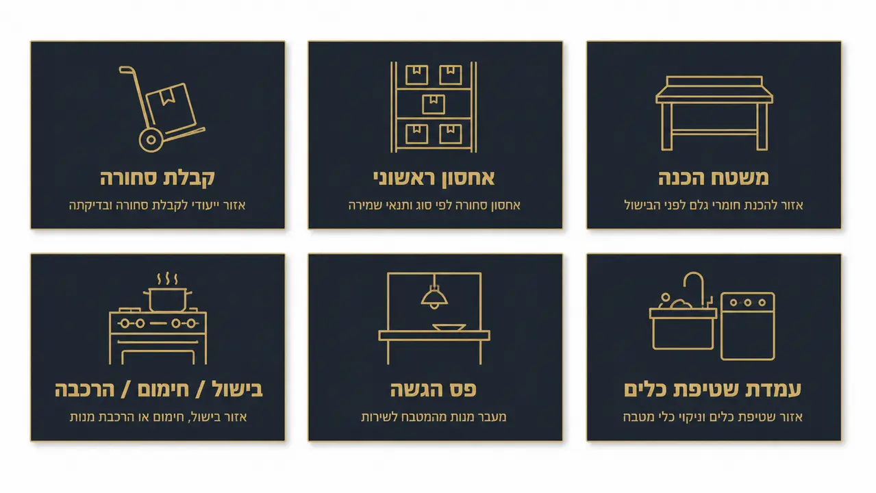 עקרון זרימה חד כיוונית במטבח מסחרי