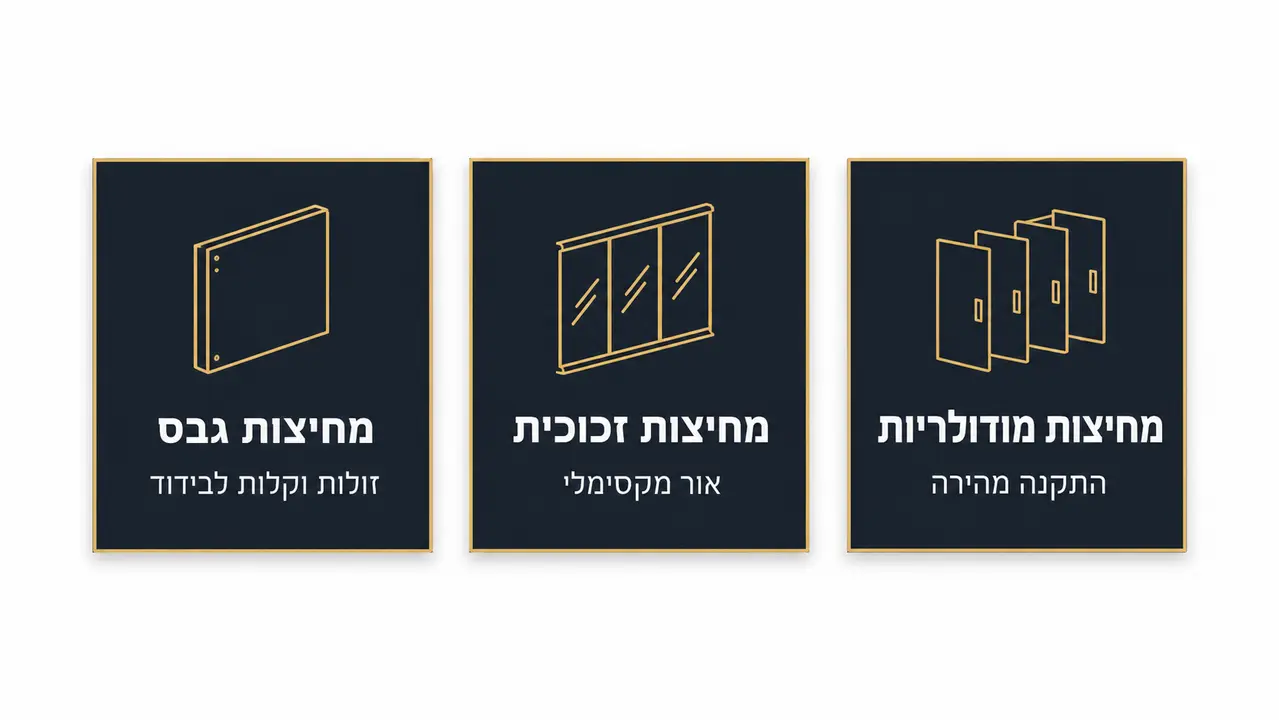 השוואה בין מחיצות גבס, זכוכית ומחיצות מודולריות במשרד