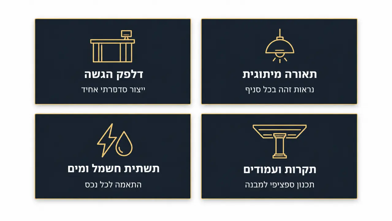 בנייה אחידה בנכסים מסחריים בעלי מאפיינים שונים
